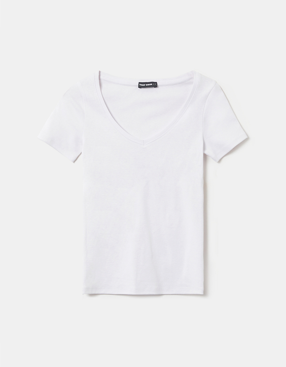 Weißes Basic T-Shirt