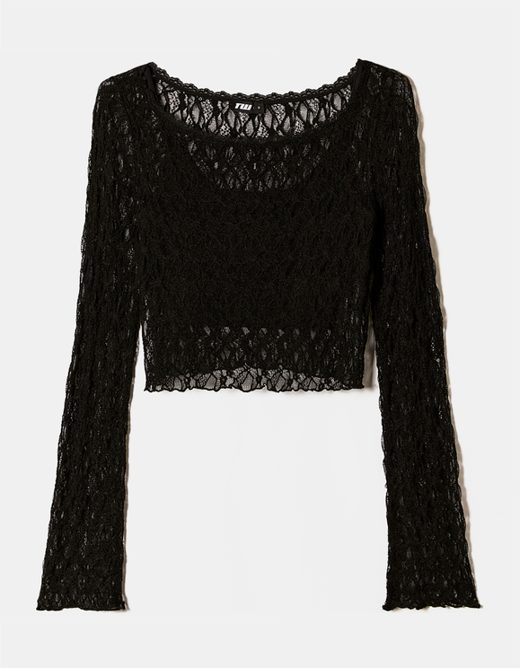 asos black lace top