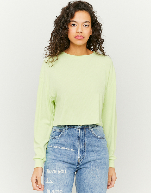 Green Ribbed Top | TALLY WEiJL Online Shop