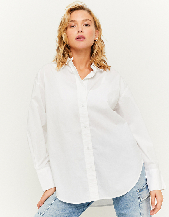 White Buttoned Loose Shirt