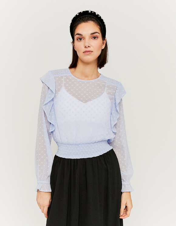 Blusa Blu con Volant