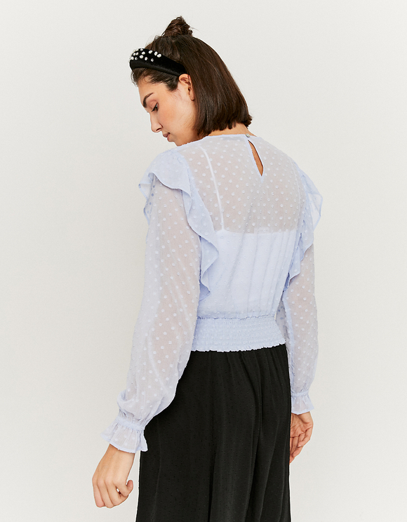 Blusa Blu con Volant