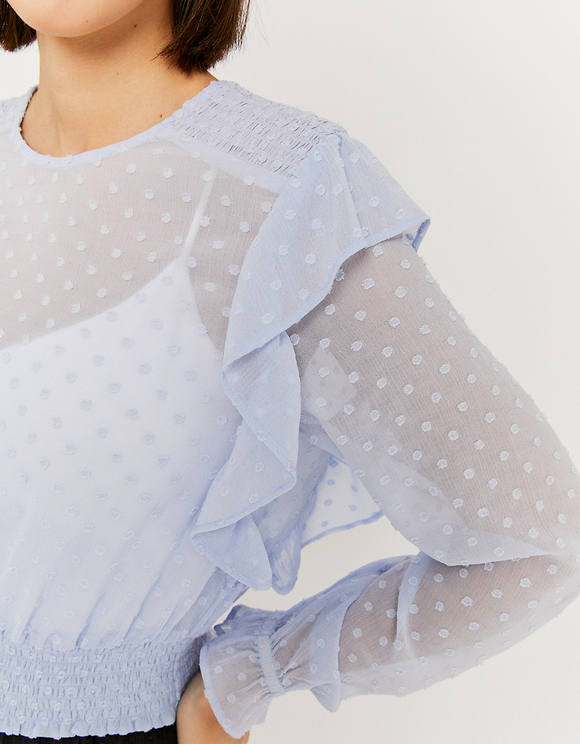 Blusa Blu con Volant