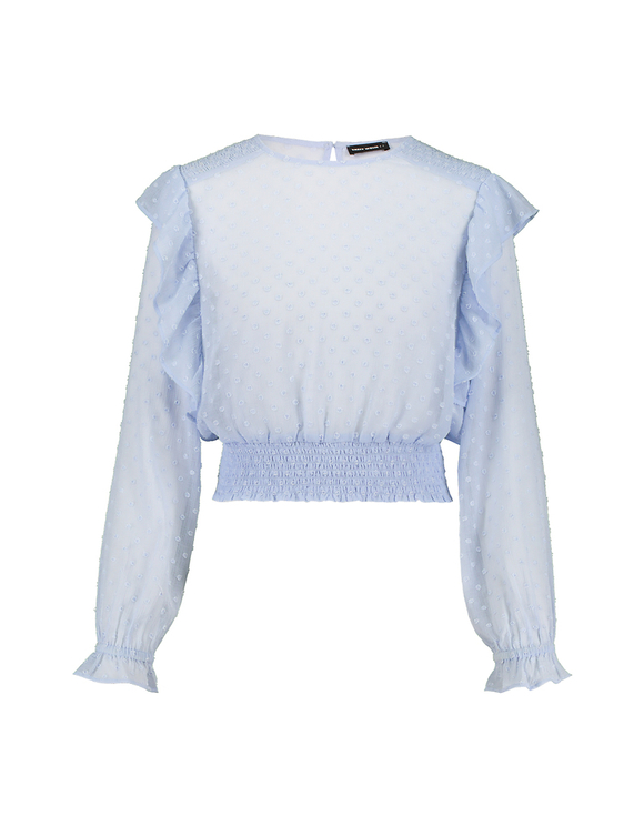 Blusa Blu con Volant