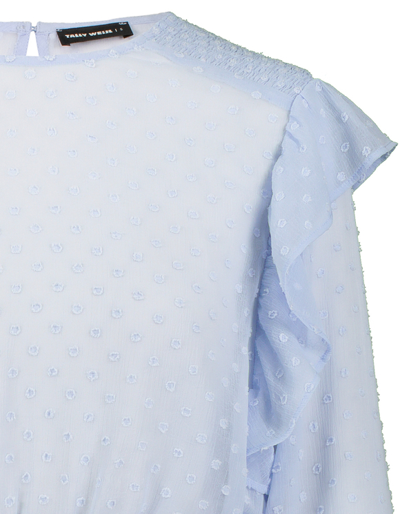 Blusa Blu con Volant