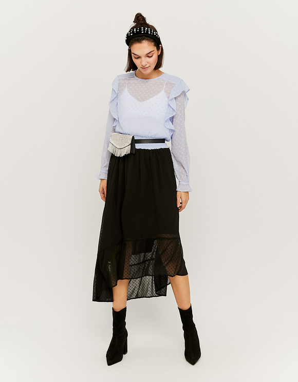 Blusa Blu con Volant