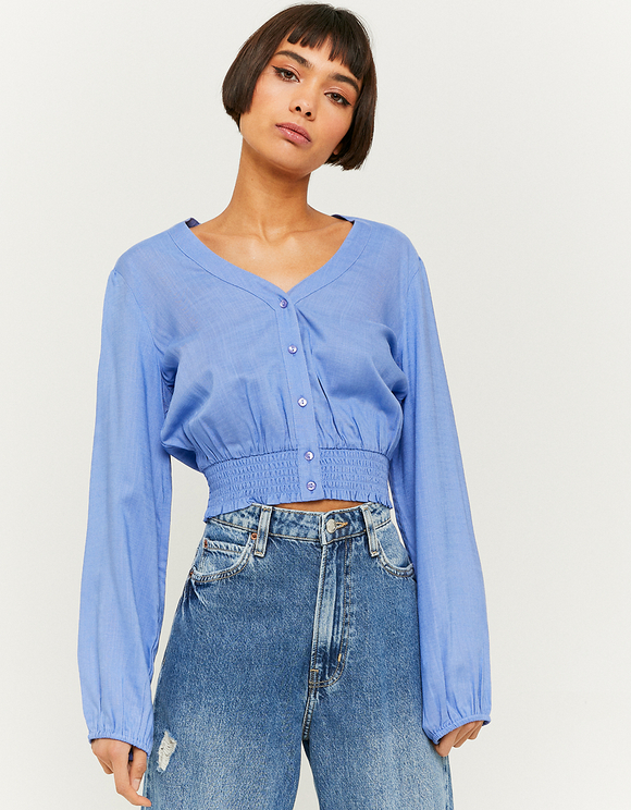 Blue Cropped Blouse | TALLY WEiJL 