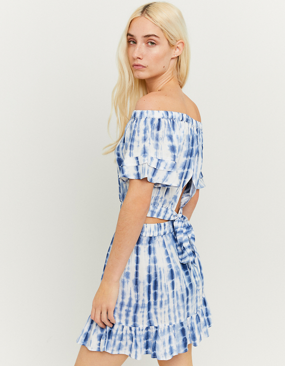 white ruffle blouse off shoulder