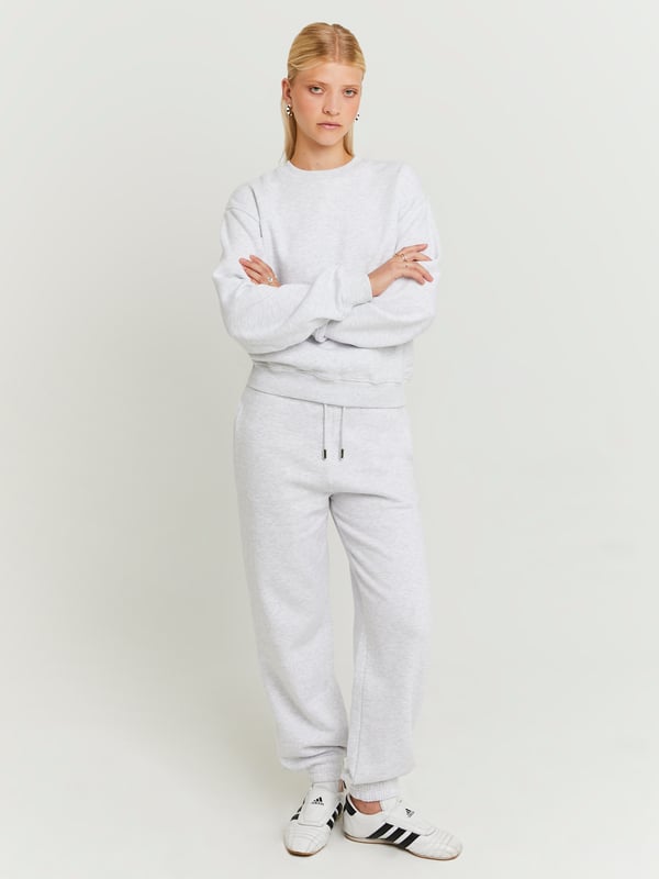 Essentials Pantaloni Tuta Da Donna A Gamba Dritta Con Coulisse, In Pile (Disponibili In Taglie Forti) Donna, Avena Puntinato, XS