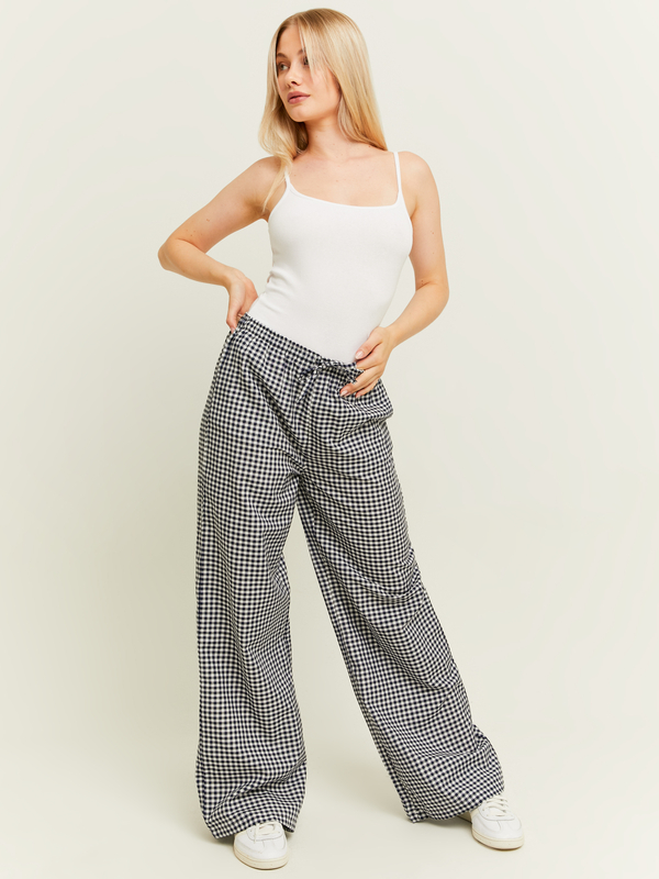 Pantaloni sportivi da donna a righe laterali Y2k con coulisse in vita gamba larga pantaloni della tuta cargo casual pantaloni da jogging larghi pantaloni da salotto, A righe bianche, S