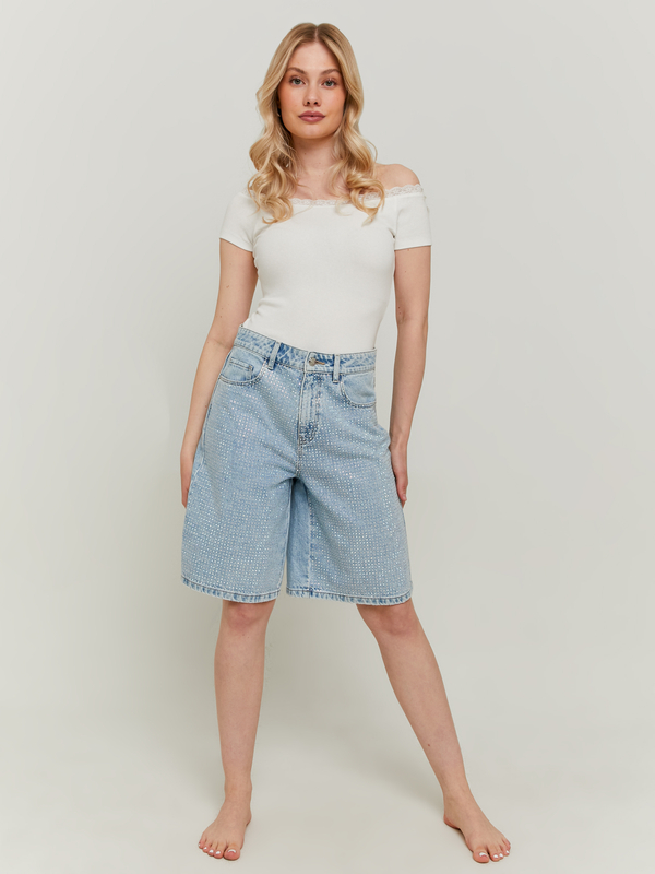 Love My Fashions® Shorts 3/4 in Cotone Elasticizzato da Donna. Stile Sportivo con Caviglia Aperta e Lunghezza al Ginocchio. Coulisse in Vita e Tasche