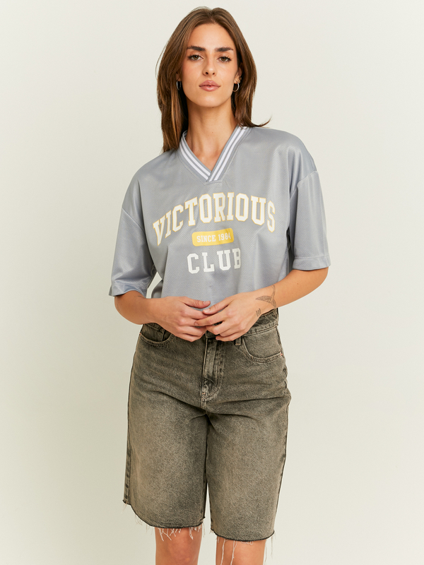 Champro Ladies' V-Neck T-Shirt Star - Maglia Donna Con Scollo A V, Tessuto Dri-Gear Traspirante Per Softball E Fitness