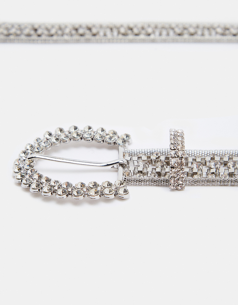 TALLY WEiJL, Rhinestones Belt with Chain for Women