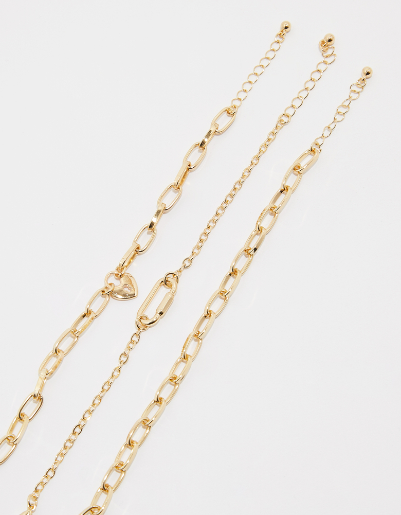 TALLY WEiJL, 3-er Set goldene Ketten-Armbänder for Women