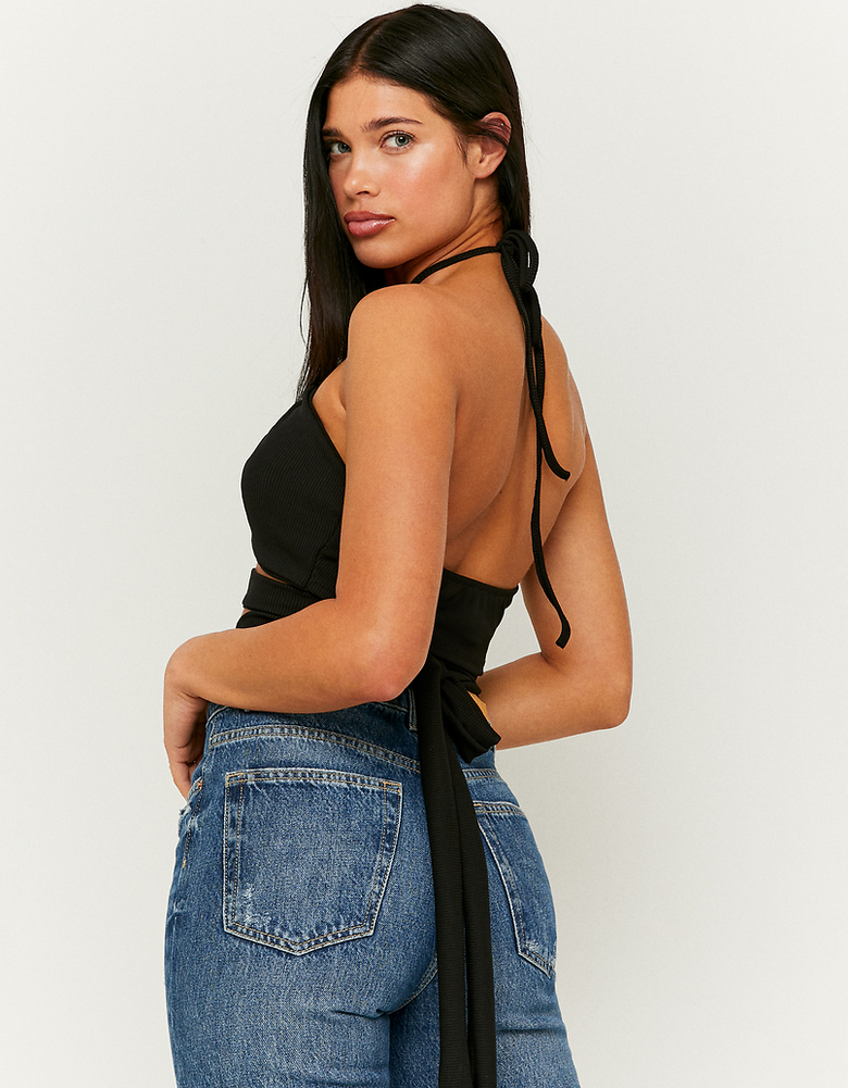 TALLY WEiJL, Schwarzes kurzes Top mit Cut-Out for Women