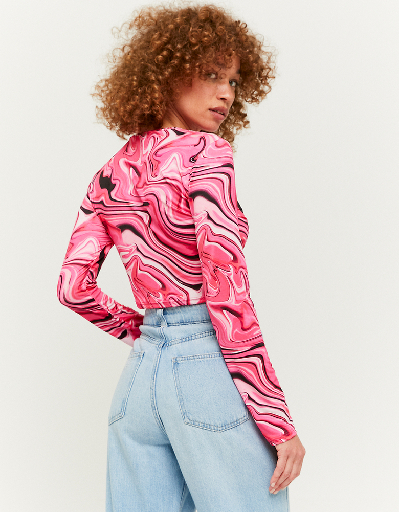 TALLY WEiJL, Pink Tie Dye Cropped Top for Women