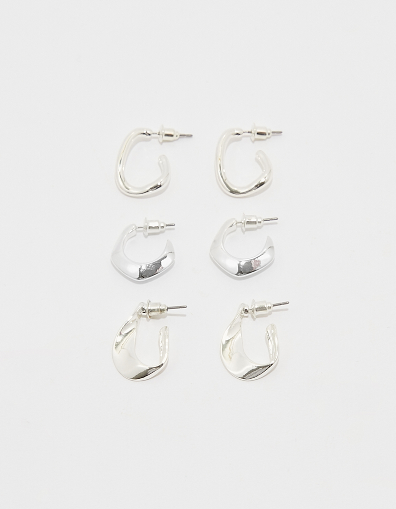 3-er Set silberne Creolen | TALLY WEiJL