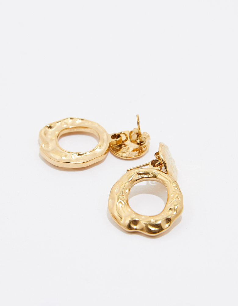 TALLY WEiJL, Orecchini a cerchio dorati con texture for Women