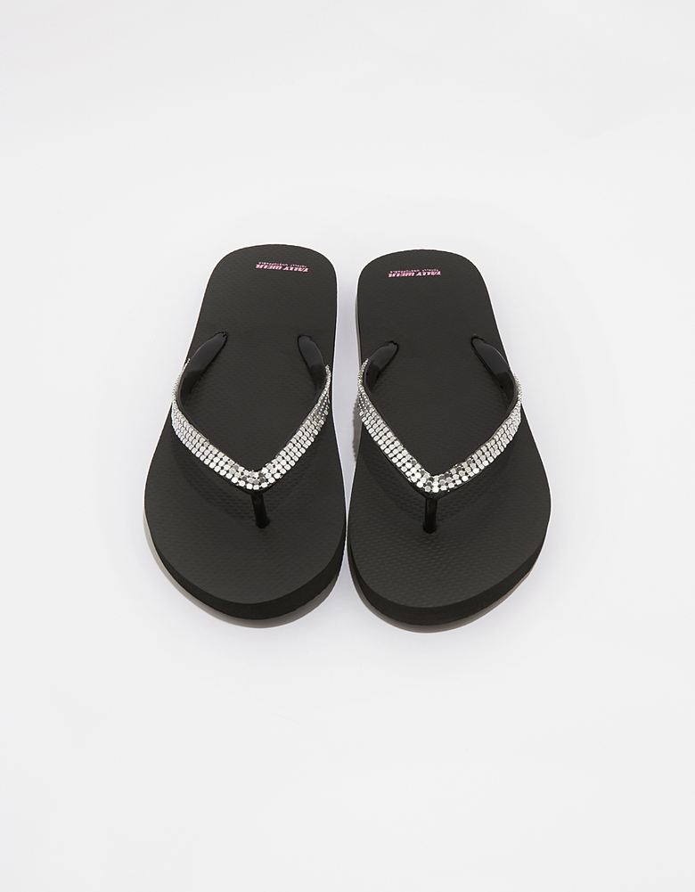 TALLY WEiJL, Schwarze Flip Flops mit Strass for Women