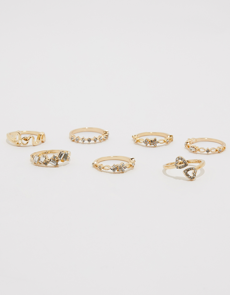 TALLY WEiJL, Set di 7 anelli dorati for Women