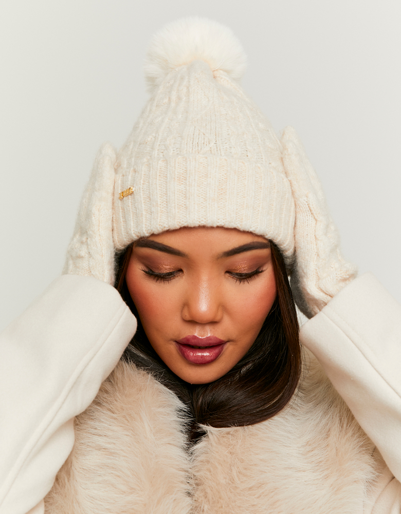 TALLY WEiJL, Beiges Pom-Pom Beanie for Women