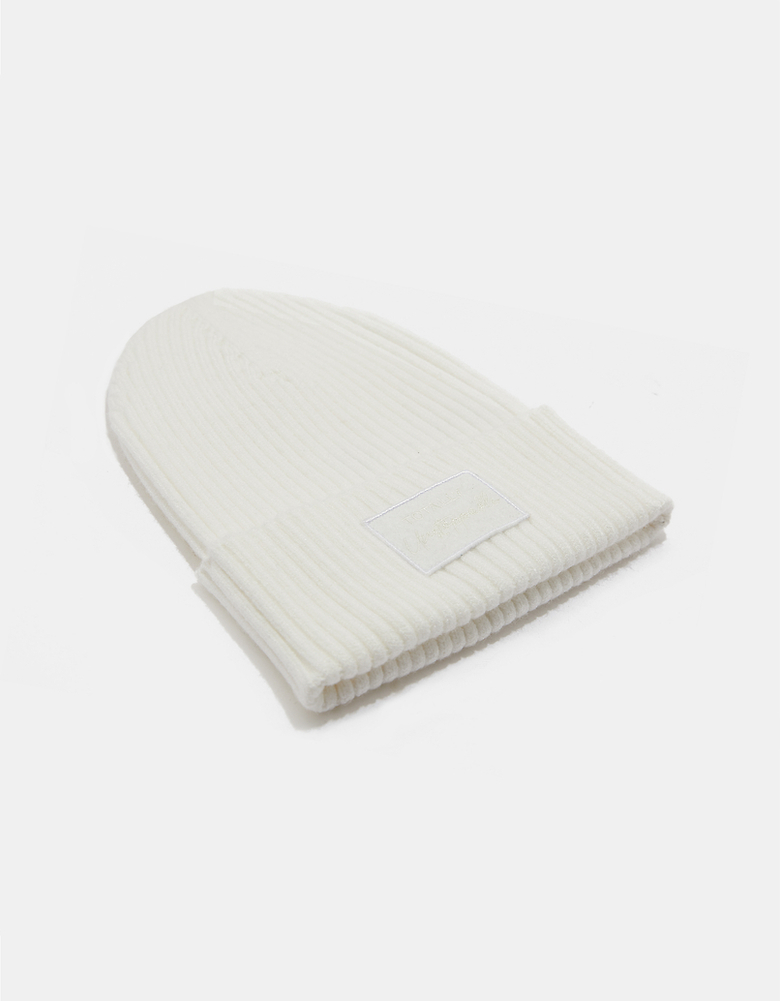 White Ribbed Beanie | TALLY WEiJL