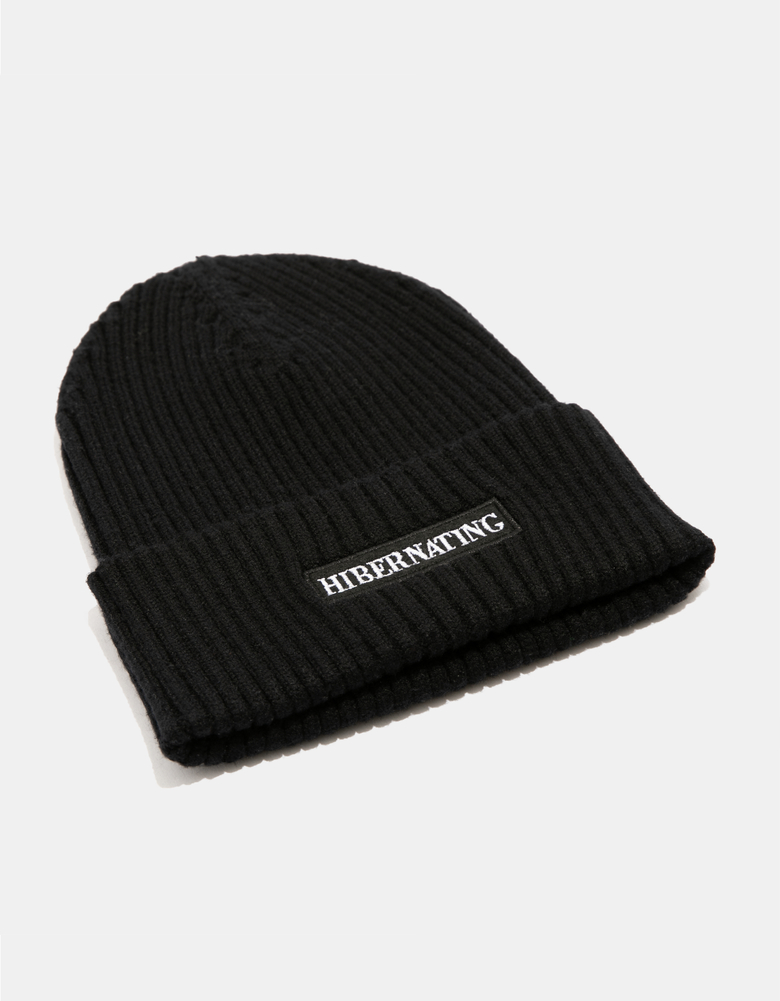 TALLY WEiJL, Black Beanie with Text Embroidery for Women