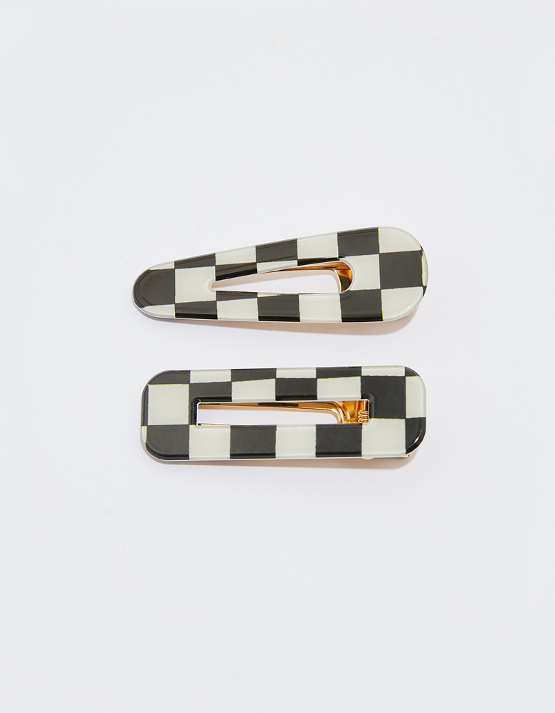 Set of 2 Checkerboard Hair Pins | TALLY WEiJL