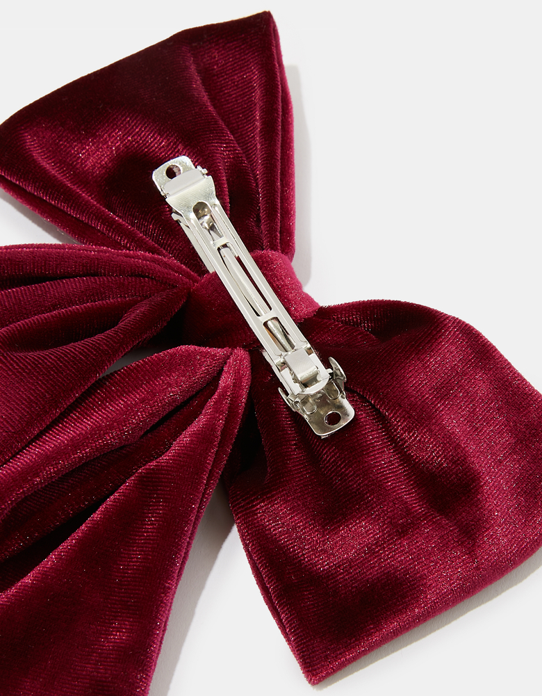 TALLY WEiJL, Burgundy Velvet Hair Bow for Women