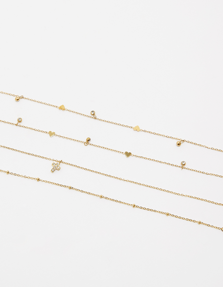 TALLY WEiJL, 4er-Pack Fusskettchen mit Anhängern for Women