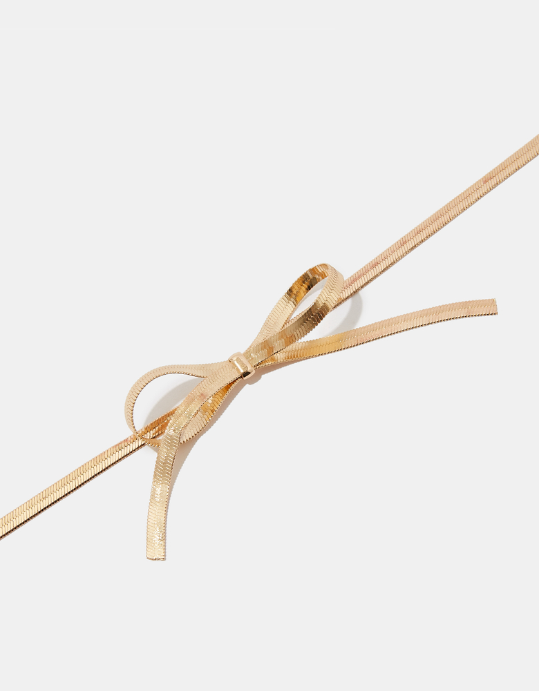 TALLY WEiJL, Golden Necklace with Bow for Women