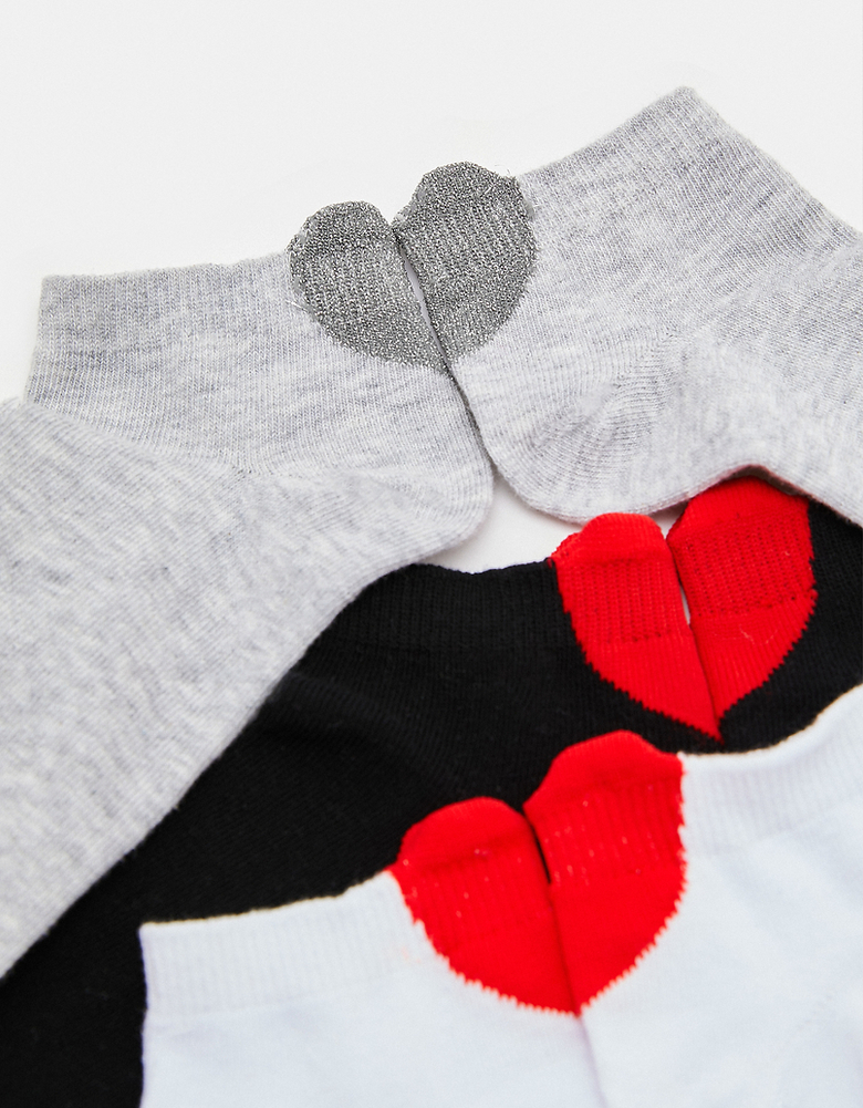 TALLY WEiJL, Lot de 3 Paires de Chaussettes Cœur for Women