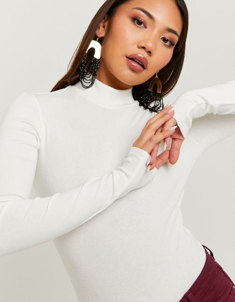 TALLY WEiJL, Body Basico Bianco a Coste for Women