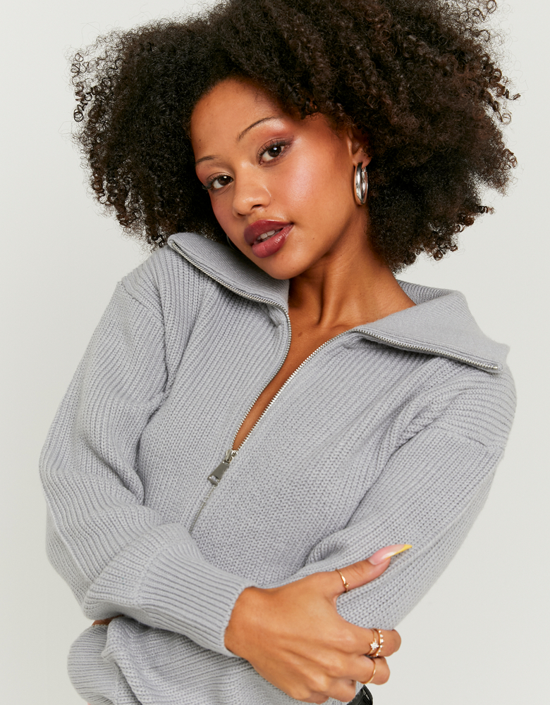 Cardigan Nero con Chiusura Zip | TALLY WEiJL