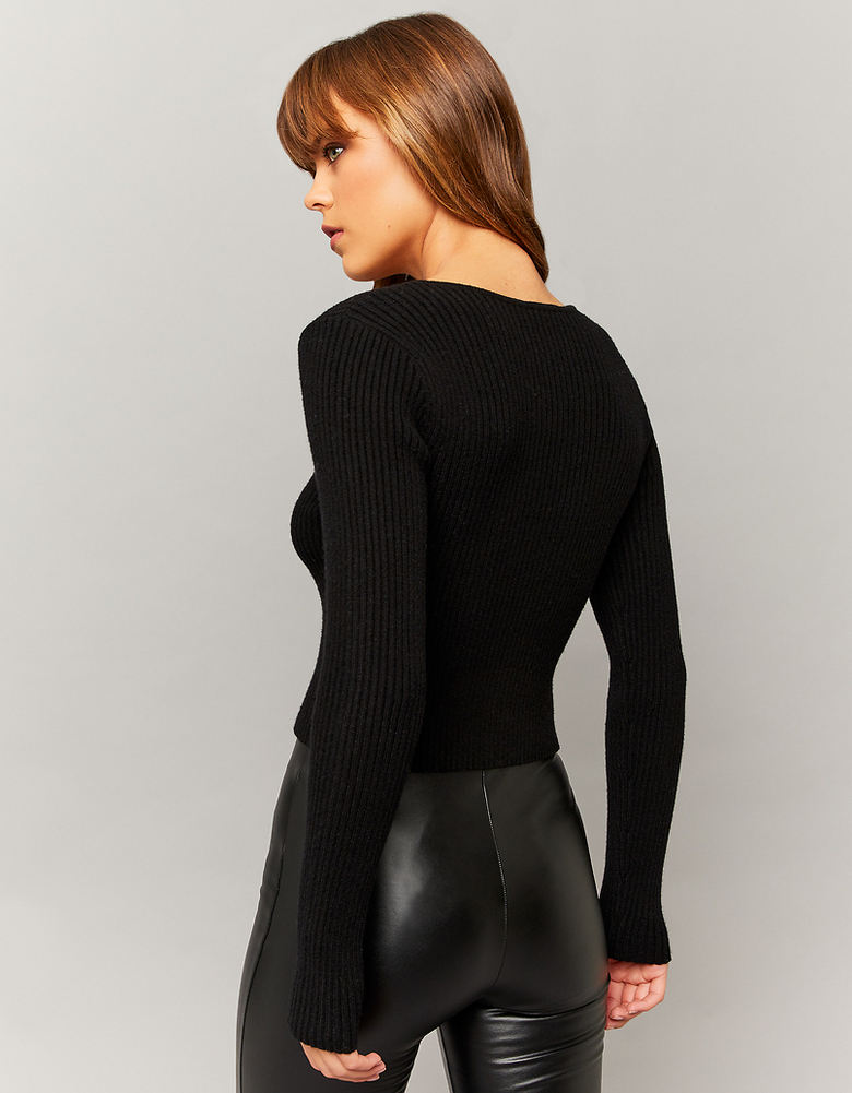 Schwarzes Top mit Knöpfen | TALLY WEiJL