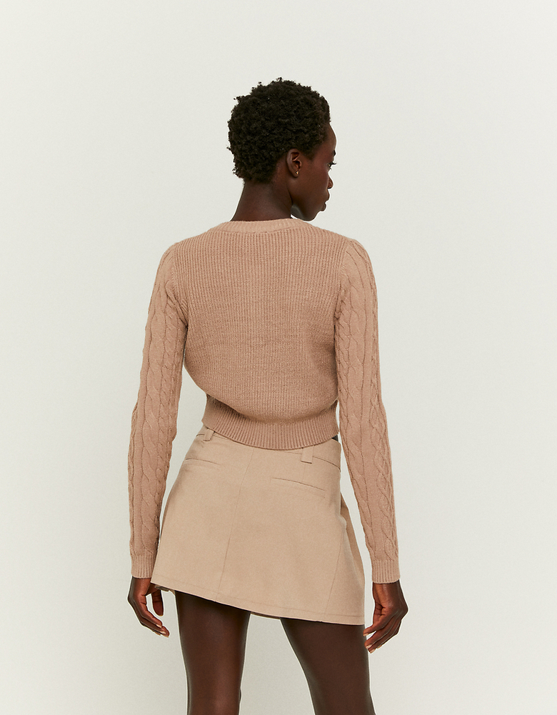 TALLY WEiJL, Beige Buttoned Cable knit Cardigan for Women