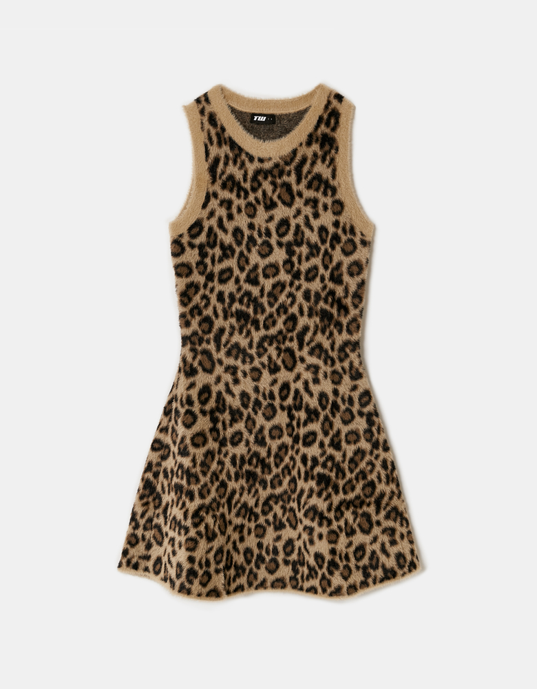 TALLY WEiJL, Abito in Maglia con Stampa Leopardata for Women