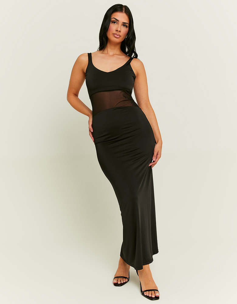 Black Maxi Mesh Dress | TALLY WEiJL