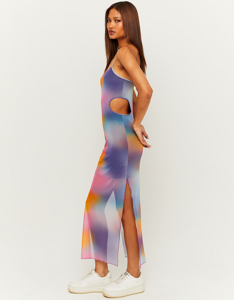 TALLY WEiJL, Cut Out Midi Tie Dye Dress for Women