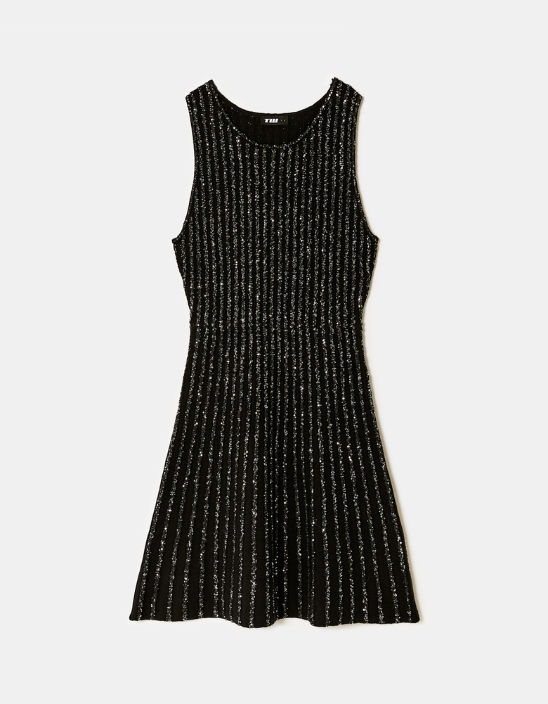 TALLY WEiJL, Abito in Maglia Nero con Paillettes for Women