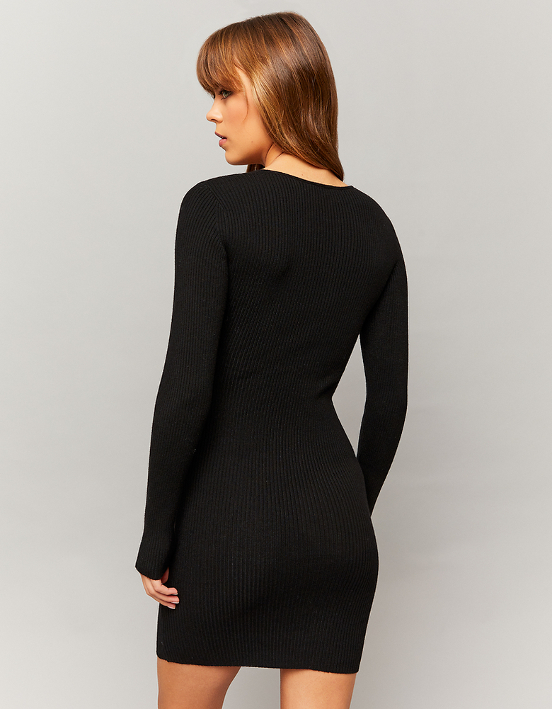 TALLY WEiJL, Black Knit Mini Dress for Women