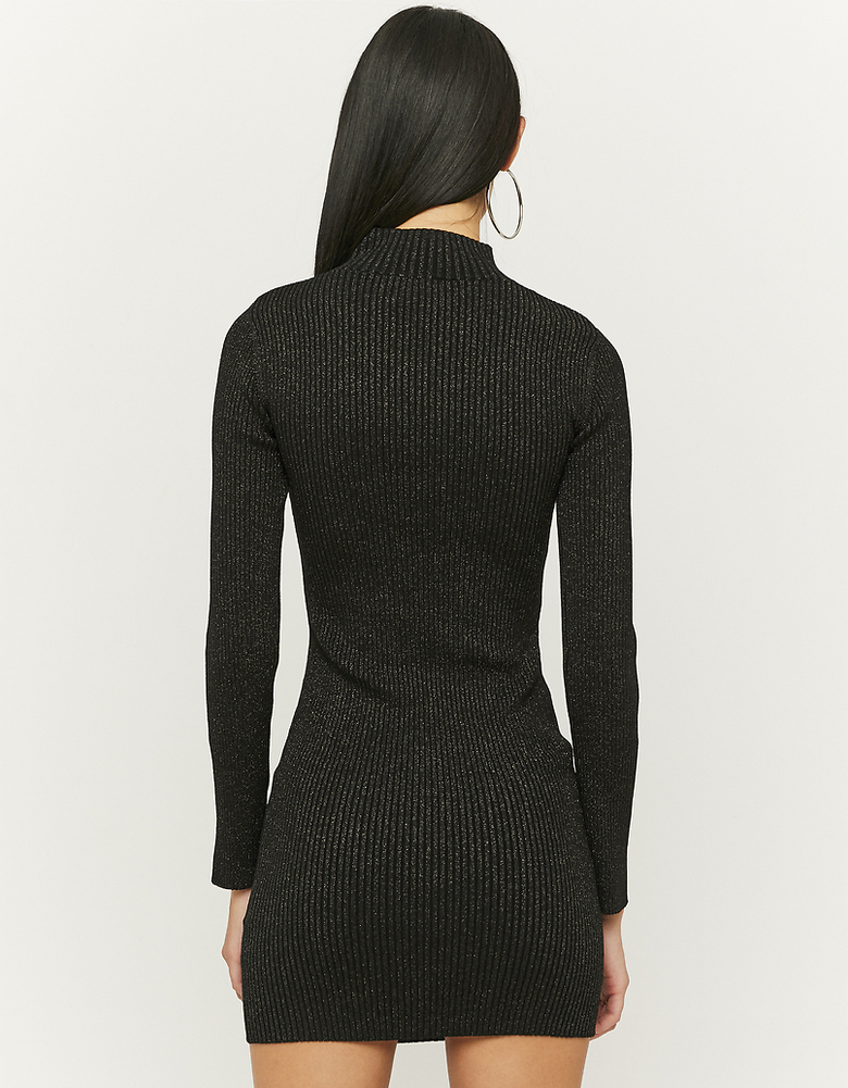 Black Cut Out Lurex Mini Jumper Dress | TALLY WEiJL