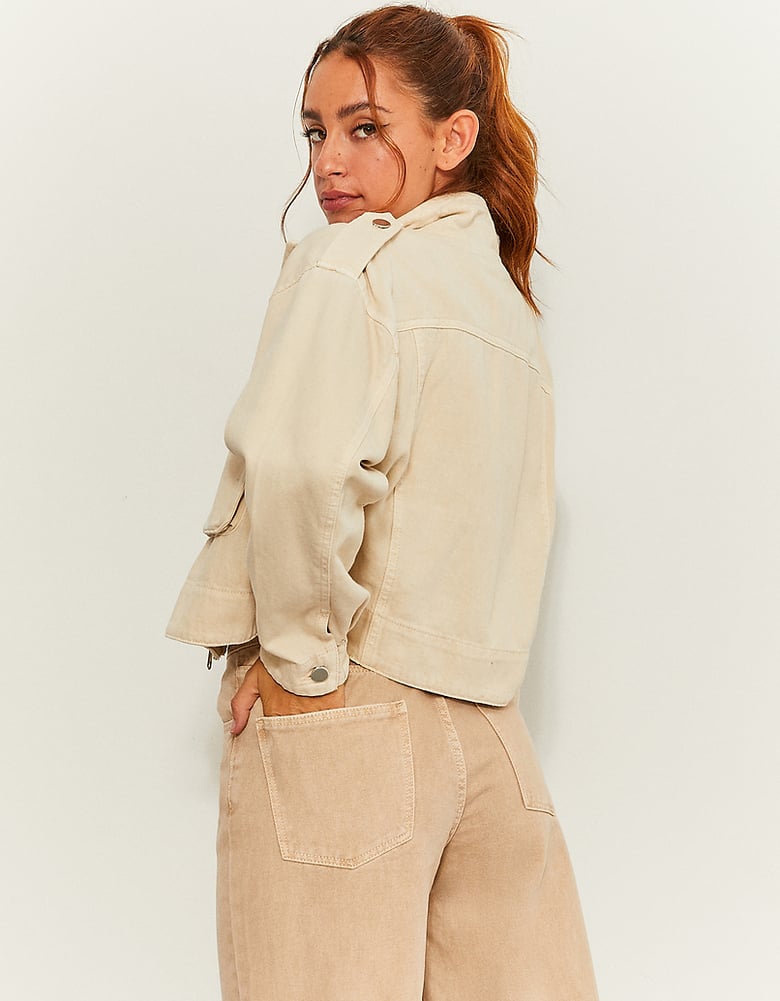 TALLY WEiJL, Beige Denim Casual Jacke for Women