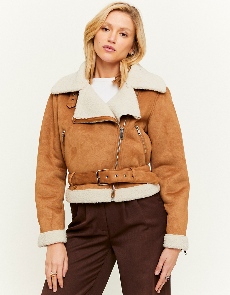 Braune Pilotenjacke mit Kunstfell | TALLY WEiJL