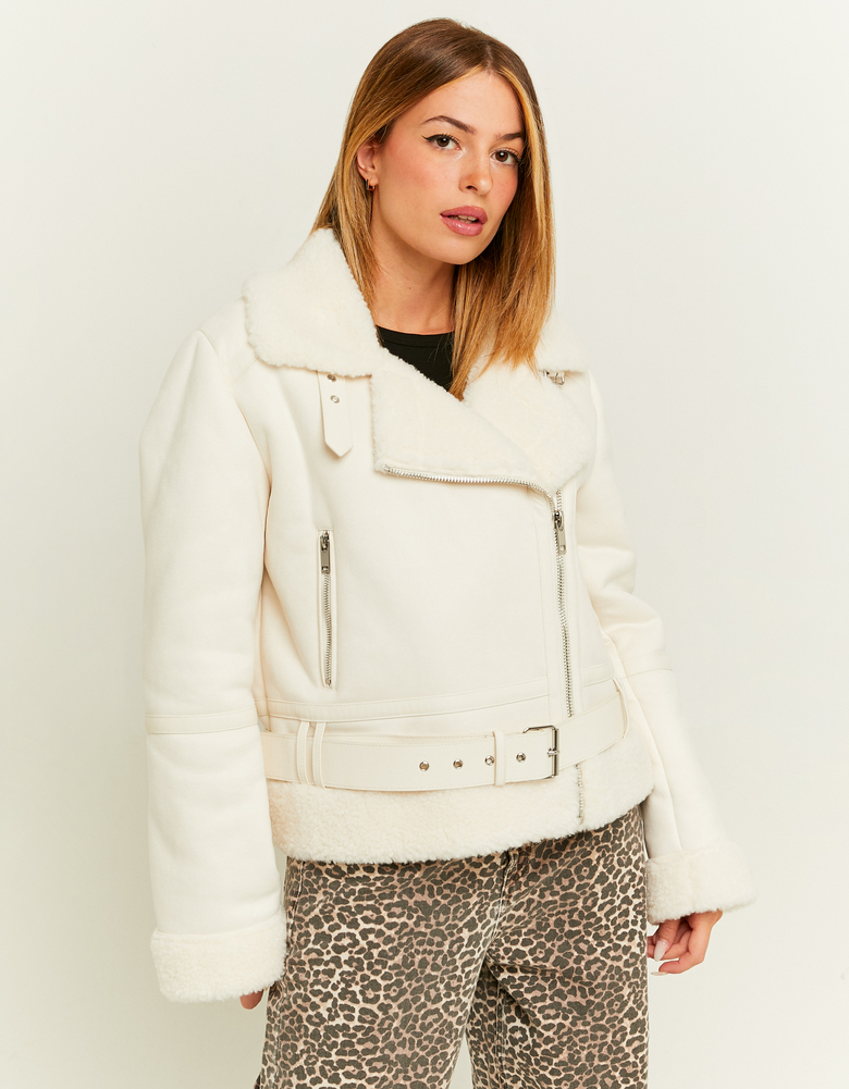 TALLY WEiJL, Beige Aviator Jacket for Women