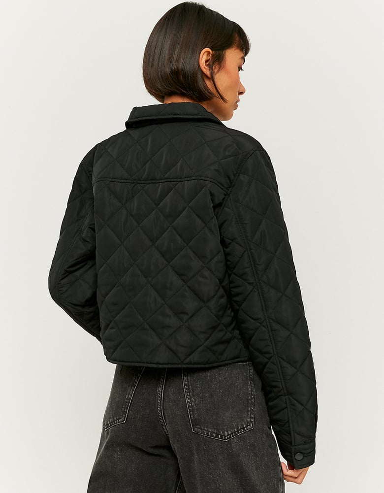 Black Cropped Quilted Jacket | TALLY WEiJL