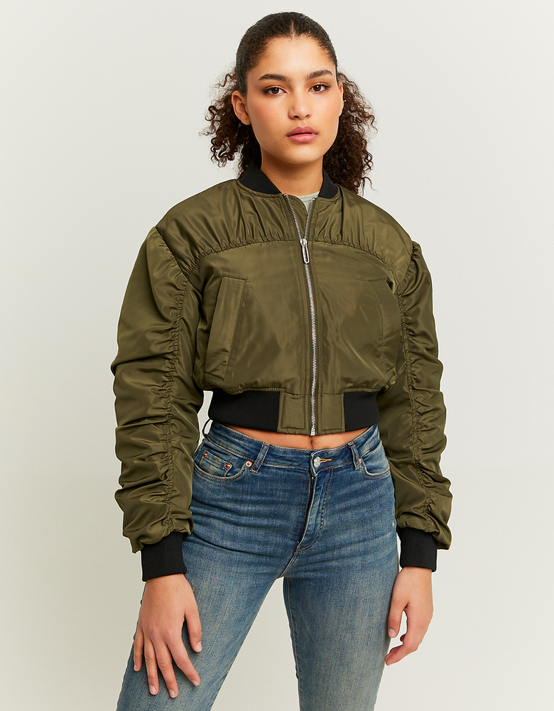 Green Cropped Bomber Jacket | TALLY WEiJL