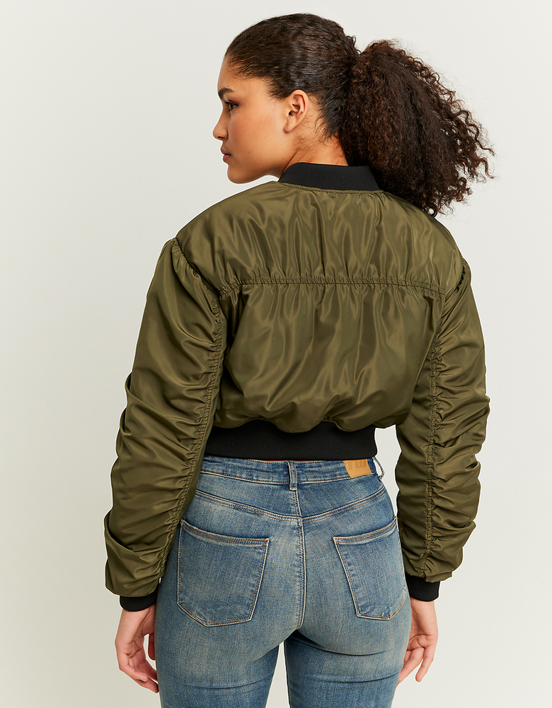 Green Cropped Bomber Jacket | TALLY WEiJL
