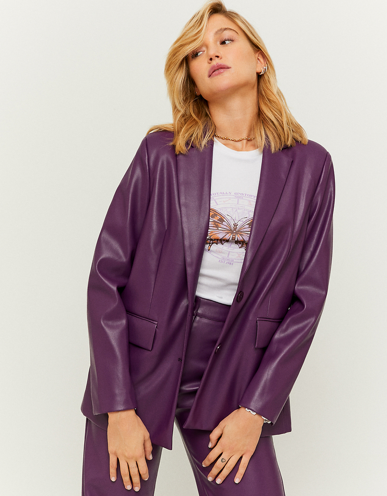 TALLY WEiJL, Violetter Blazer aus Kunstleder for Women
