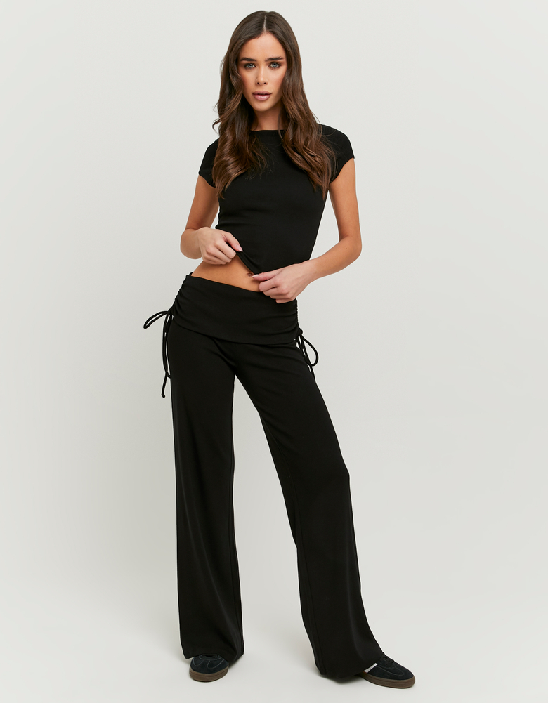 Black Mid Waist Flare Legging | TALLY WEiJL